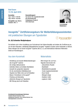 Incognito&trade; Zertifizierungskurs f&uuml;r Weiterbildungsassistenten