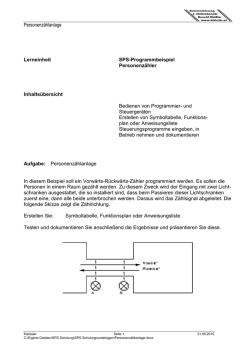 Personenz&auml;hlanlage Lerneinheit SPS