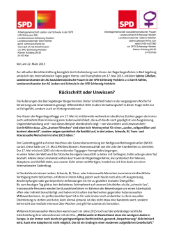 Gemeinsame Presseerklärung der ASF und Schwusos - SPD-NET-SH