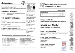 Musik zur Nacht - Kirchengemeinde Schwabach
