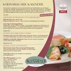 Kulinarische Kalender - Landgasthaus Ikenmeyer