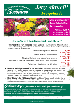 Jetzt aktuell! - Gartencenter Seebauer