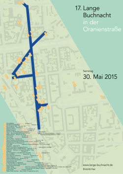 30. Mai 2015 Lange Buchnacht in der Oranienstraße 17.