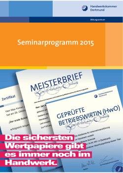 Seminarprogramm 2015. - Handwerkskammer Dortmund
