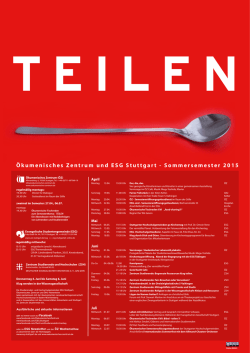 Semesterprogramm - Ökumenisches Zentrum Stuttgart