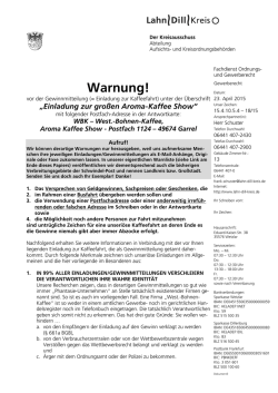 Details zur jeweiligen Einladung/Gewinnmitteilung - Lahn-Dill