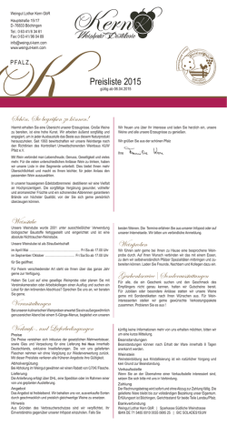 Preisliste 2015