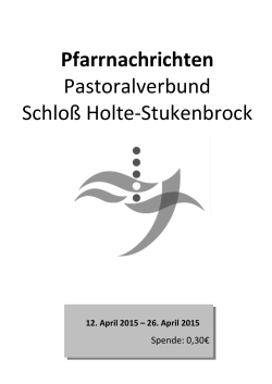 Sonntag, 26. April 2015 - Pastoralverbund Schloß Holte