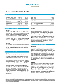 Börsen-Newsletter vom 27. April 2015