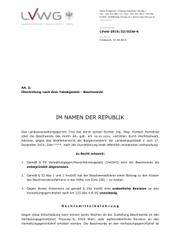 LVwG-2015/32/0236-6 - Landesverwaltungsgericht Tirol