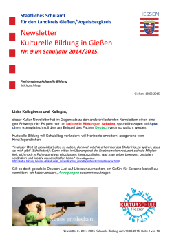 Newsletter Kulturelle Bildung in Gießen