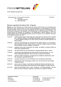 Pressemitteilung Programm Lange Nacht der Kulturen 2015