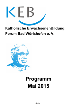 Programm Mai 2015 - Katholischen Erwachsenenbildung, Forum Bad