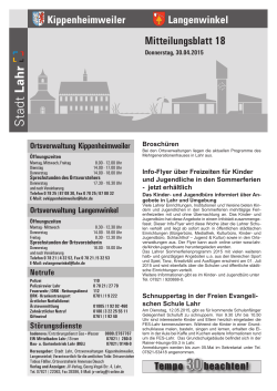 Mitteilungsblatt Kippenheimweiler/Langenwinkel 18/2015
