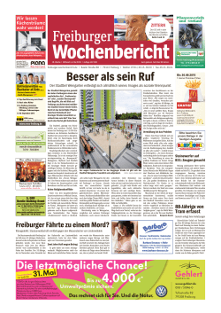 Besser als sein Ruf - Freiburger Wochenbericht