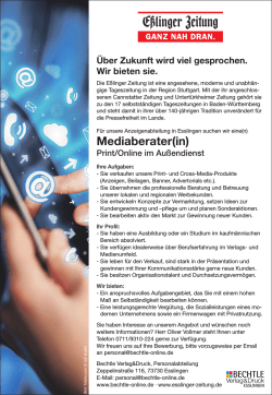 Mediaberater(in) - Bechtle Verlag&Druck