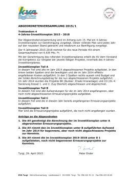 Investitionsplan 2015