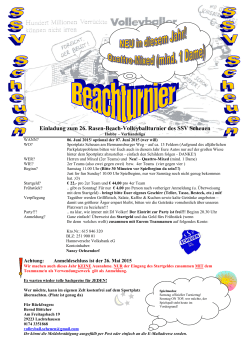 Einladung zum 26. Rasen-Beach-Volleyballturnier des SSV Scheuen