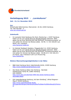 Herbsttagung 2015 - &bdquo;Lernkulturen&ldquo;