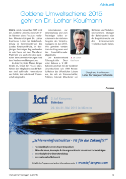 Goldene Umweltschiene 2015