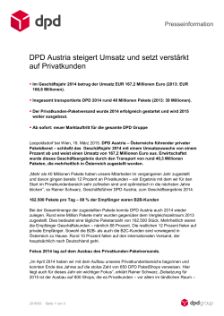 DPD Austria steigert Umsatz und setzt verstärkt auf Privatkunden