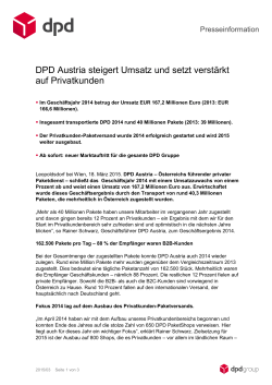 DPD Austria steigert Umsatz und setzt verst&auml;rkt auf Privatkunden