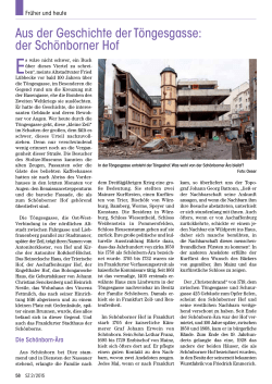 Aus der Geschichte der Töngesgasse: der Schönborner Hof