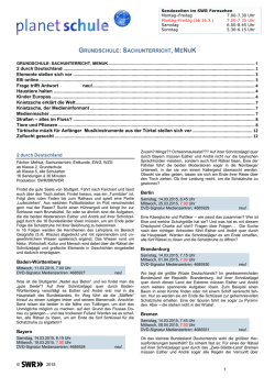 GRUNDSCHULE: SACHUNTERRICHT, MENUK