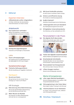 Inhalt Editorial Experten-Interview Arbeitsrecht Lohn