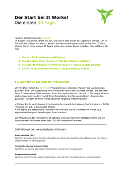 Ihre ersten 30 Tage - It Works Body Wraps Deutschland