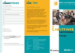 Einsteigerkurs Violine - und Singschule Heidelberg