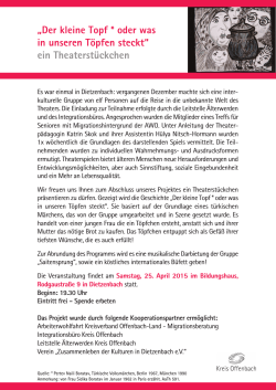 Plakat Theaterprojekt_25.04.15 - Zusammenleben der Kulturen in