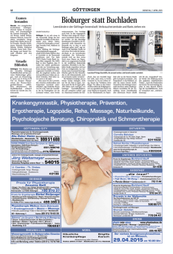 G&ouml;ttinger Tageblatt vom 07.04.15 Bioburger statt Buchladen