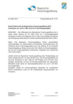Pressemitteilung - Bayerische Forschungsstiftung