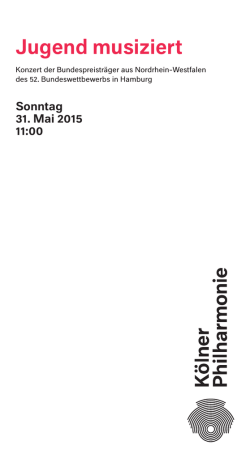 Jugend musiziert - K&ouml;lner Philharmonie