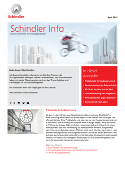 Schindler Info April 2015