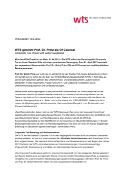 Pressemitteilung als PDF - WTS Aktiengesellschaft