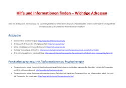 Hilfe und Informationen finden &ndash; Wichtige Adressen