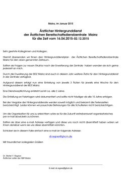 Infoschreiben von Dr. Regner, Januar 2015 (PDF / 28 kB)