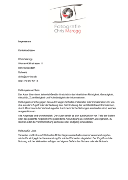 Impressum Kontaktadresse Chris Marogg Werner