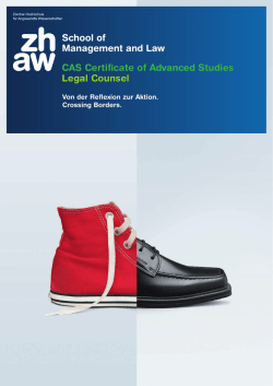 CAS Certificate of Advanced Studies Legal Counsel