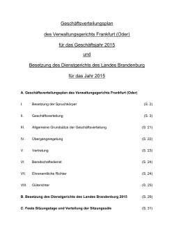 Geschäftsverteilung 2015 - Verwaltungsgericht Frankfurt