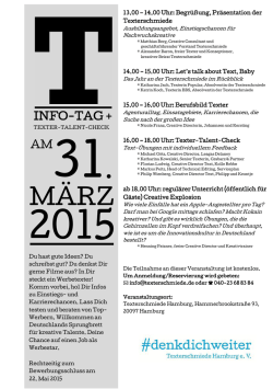INFO-TAG + AM - Texterschmiede