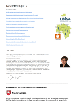 Ausgabe 02-2015 - LINGA | Landesinitiative Niedersachsen