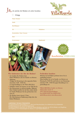 Bestelltelefon: 039205-23458 - Villa Rucola, Christine von Mertens