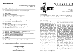 Wochenblatt der Evangelischen Predigergemeinde Erfurt