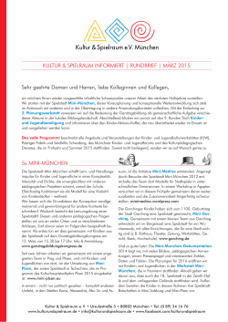 Rundbrief März 2015 - Kultur & Spielraum eV