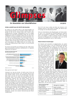 Glimpses 1/2015 - Schoch & Partner