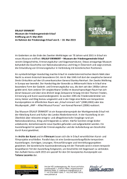 Pressetext ERLAUF ERINNERT