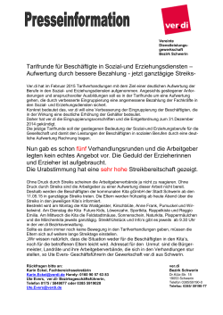 Presseinfo Kita Streik ab 11.5.15